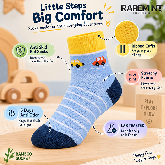 RareMint Collection | Premium Bamboo Socks for Kids | Pack of 10